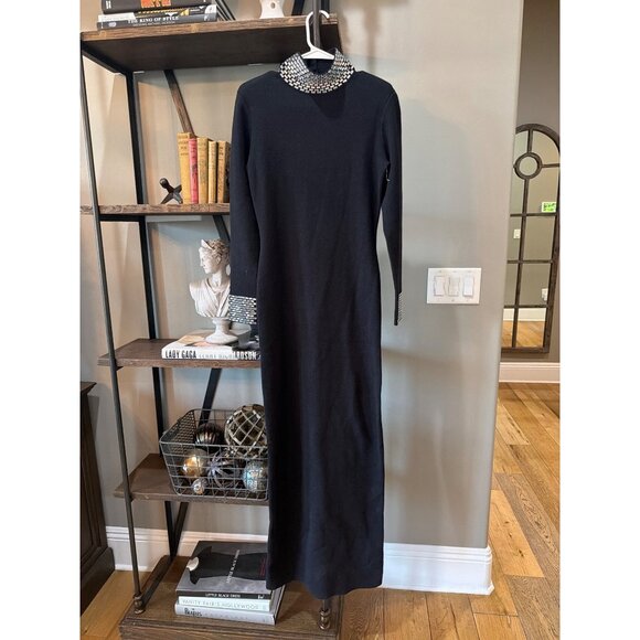 retrofete Monroe Knit Embellished Dress Black Womens Size Medium - Picture 7 of 16